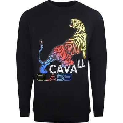 Cavalli Class gedurfd tijgerontwerp zwart sweatshirt