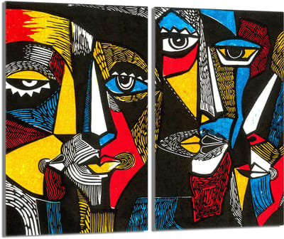 TMK ArtDeko serie - Glazen Fornuisbeschermer - Pop Art - 2x30x52 cm - Veelkleurig