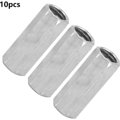 10 stuks M8 Lange Stangmoer Zeskant Zeskantige Hulsmoer Afstandhouder Schroefdraadbevestigingsmiddelen (M8*28)