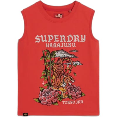 Superdry - Tattoo Rhinestone-hemdje - Dames - Vesten