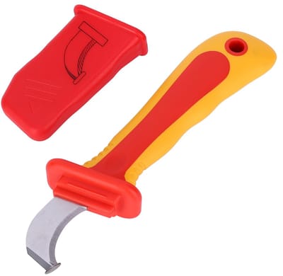 Vt products - Isolatie voor elektriciens messen - Kabelstripper - Ergonomisch handvat - Rood - Anti-magnetisch - Geschikt voor installaties - Klapmes