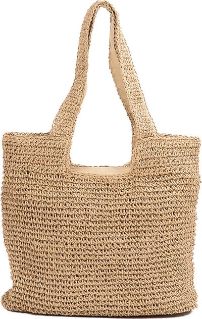 Monnq - strandtas met rits - rieten tas - strandtas riet - Naga Natural