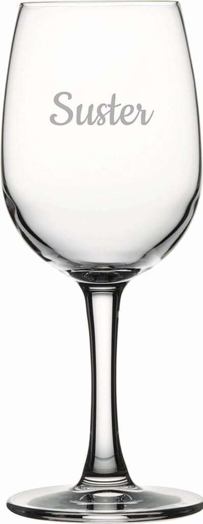 Gegraveerde witte wijnglas 26cl Suster