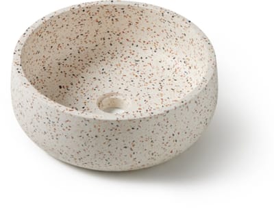 Terrazzo waskom rond wit mix 39x39x14 cm - Montessa (opbouw)