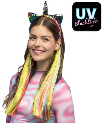 Boland - Diadeem Magic unicorn - Één maat - Volwassenen - Vrouwen - Unicorn - Regenboog