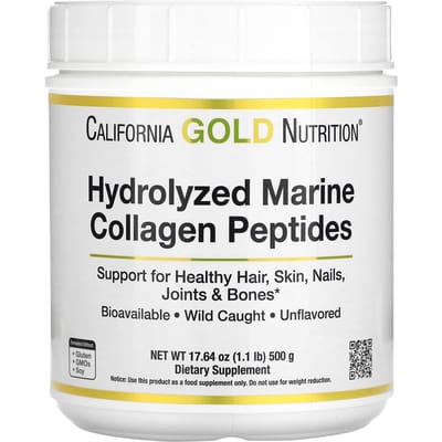 Peptides de Collagène Marin Hydrolysé, Non Aromatisé, 500G (17.64Oz)