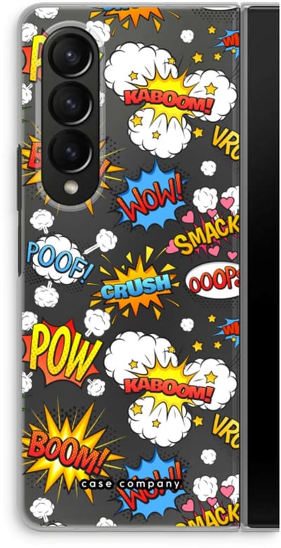 Case Company® - Hoesje geschikt voor Samsung Galaxy Z Fold4 hoesje - Pow Smack - Soft Cover Telefoonhoesje - Bescherming aan alle Kanten en Schermrand
