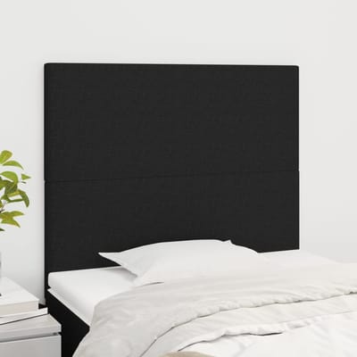 vidaXL - Hoofdbord - zwart - 80x5x118/128 - cm - stof