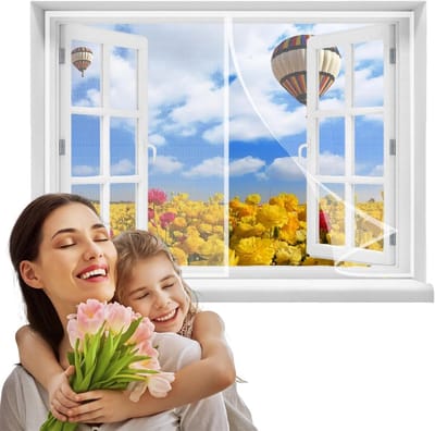 Raamhor - Insectenhor - Insecten buiten - Magnetische sluiting - 135x80cm - Wit