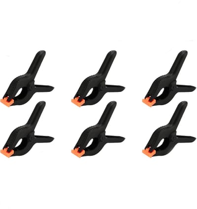 Zeilklemmen - 6 stuks - Dekzeil klemmen - Kunststof - Lijmklemmen - Marktklemmen - Veerklem - 9.3 x 6.7 cm - Zwart