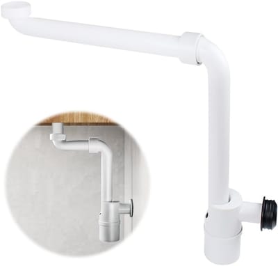 Ruimtebesparende afvoer voor wastafel met geurstop, 360 graden verstelbaar, ideaal voor badkamer en keuken