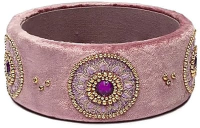 Sieradenbakje fluweel lila met Mandala – 11,5 cm x 4,5 cm