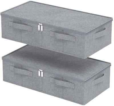 Unyqoos ® Opvouwbare Linnen Opbergdozen Met Deksel En Ritssluiting Voor Optimale Organisatie Onder Het Bed