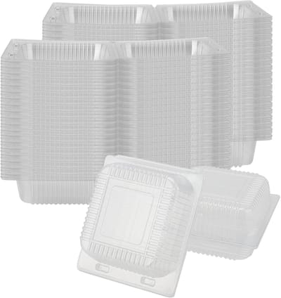 120 Stuks 13.5 cm Cake Slice Dozen, Duidelijke Dozen voor Taartporties, Vierkante Cupcake Dozen met Deksel, Ideaal voor Desserts, Muffins en Sandwiches