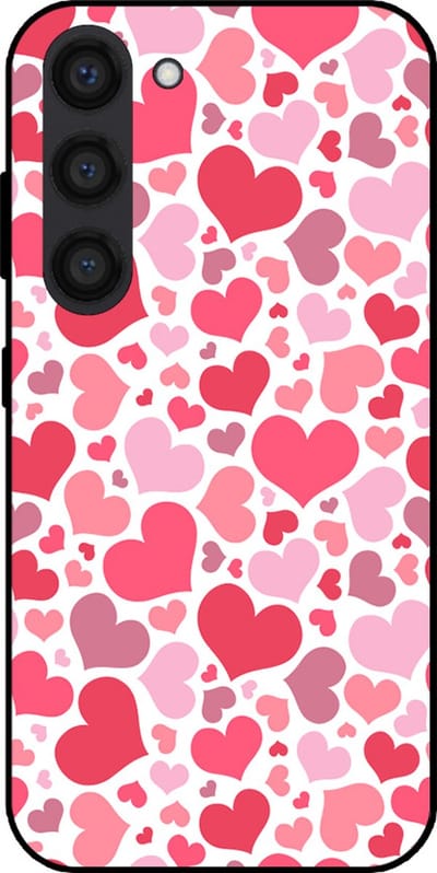 Smartphonica Telefoonhoesje Geschikt voor Samsung Galaxy S23 met Hartjes Print - Hearts Design TPU Backcover Case - Kinder Hoesje met Hartjes Design geschikt voor Samsung Galaxy S23
