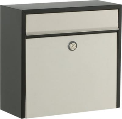 Brievenbus - Zwart - Staal - Ivana - Postkast zwart/RVS 360x360x150 mm