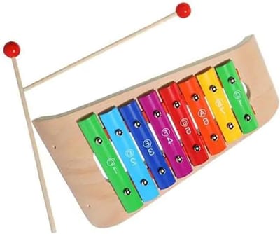 Klokkenspel Percussie - Muziek Instrument - Muziek Leren - 8 Kleurrijke Tonen - 29.5 cm - Regenboog