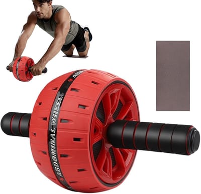 Buikoefenrol - Kernkracht trainer - Thuis sporten - Inclusief kniebeschermers - 22x20x15 cm