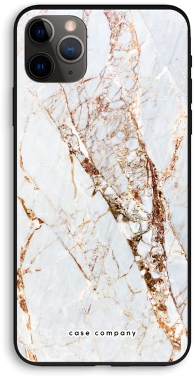 Case Company® - Hoesje geschikt voor iPhone 11 Pro Max hoesje - Goud marmer - Biologisch Afbreekbaar Telefoonhoesje - Bescherming alle Kanten en Schermrand