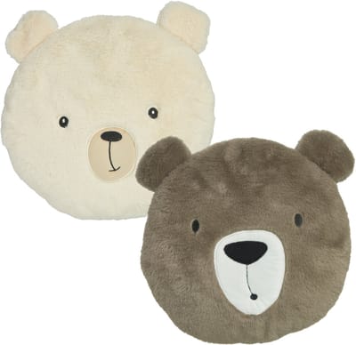 Home & Styling Dieren sierkussen kinderkamer - beer / ijsbeer - bruin / wit - 30 cm - polyester