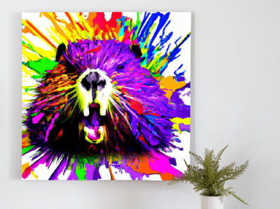 Barry the beaver | Barry the Beaver | Kunst - 40x40 centimeter op Canvas | Foto op Canvas