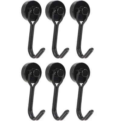 6 stuks zwenkbare magnetische haken kleine lichte stabiele haken rek voor organisatie installatie 0 tot 5 kg