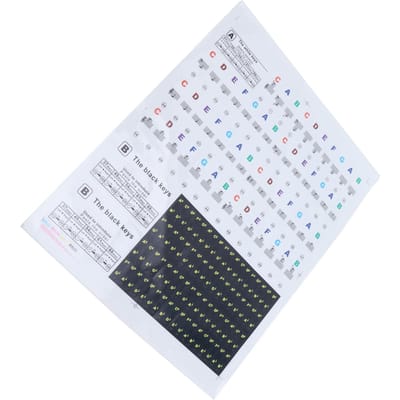 Autocollants Clavier Piano Colorés Diapason Partition Transparents Amovibles pour Synthétiseur white