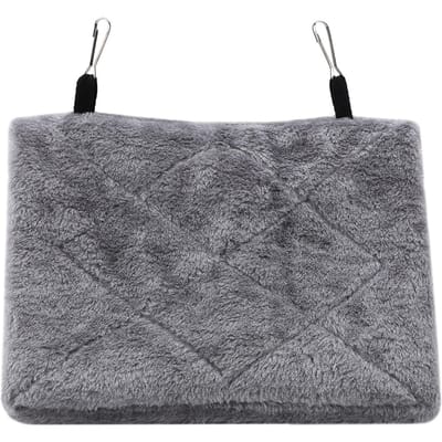 Hamac en peluche douce, tente suspendue pour cage à oiseaux, perroquet, lit chaud d'hiver, jouet pour animaux de compagnie (Gray M) M (for 35-38 Size Shoes) grise