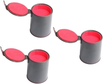 Dobbelstenen Bekers - Schudbeker Set - Spelavond Organiseren - Inclusief Deksel - 3 Stuks - Zwart