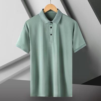 Zomer IJs Zijde Sneldrogend Sport POLO Shirt Revers Effen Kleur Korte Mouw Heren Cool T-shirt Dun Los Grote Maat Heren M