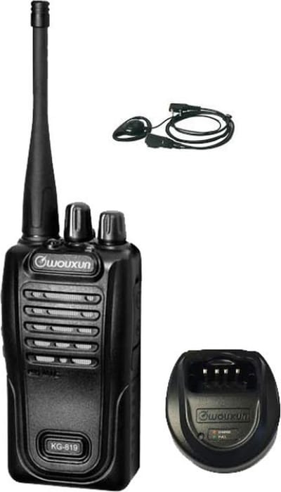 Wouxun KG-819 UHF IP55 PMR446 Portofoon met D-shape oortje