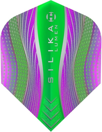 Dartflights Standaard Vorm Dikke Kristalcoating Paars & Groen - Set van 3