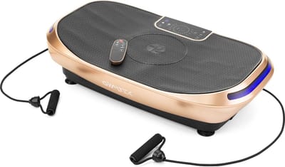 Gymtek® Trilplaat - tot 180 kg - 4 Trainingsprogramma's - 2 Uitbreidingsbanden - Bluetooth, Afstandsbediening, LCD, Luidspreker