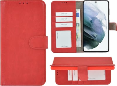 MoDo hoesje Geschikt voor Samsung Galaxy A54 - Kunstleer Book Case - Rood