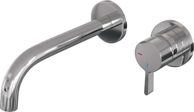 Brauer Chrome Edition Wastafelmengkraan inbouw - gebogen uitloop links - hendel middel dik - model E 1 - chroom