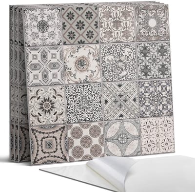 Coloray Wandpanelen Zelfklevend - Vintage patronen Zelfklevende Wandpanelen - 50 cm x 50 cm - Zwart Wandpaneel PVC - 4 stuks - Texturen Wandpanelen Zelfklevend - Wandpaneel Keuken - Wandpanelen Badkamer