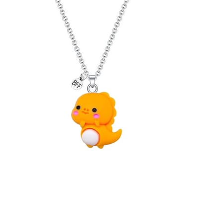 Bixorp Vriendschapsketting met Dinosaurus - Oranje - Schattige Dino met ei - 45cm + 5cm verstelbaar