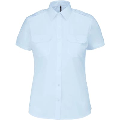 Kariban Damespilootoverhemd korte mouwen K504 - sky blue - XXL