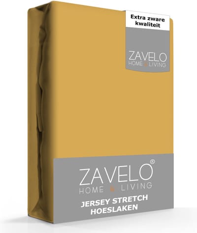 Zavelo® Jersey Hoeslaken Okergeel - 2-persoons (140x200 cm) - Hoogwaardige Kwaliteit - Rondom Elastisch - Perfecte Pasvorm