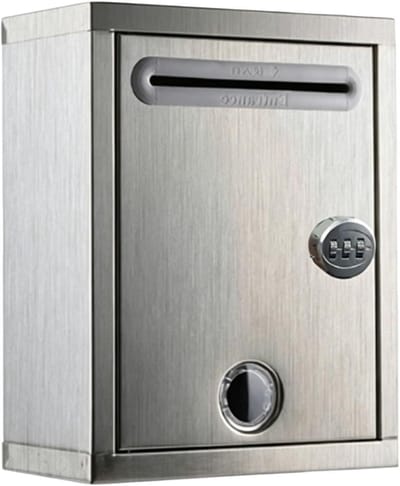 Stembus met slot - Suggestiebox Brievenbus - Veilig Post Ontvangen - Roestvrij staal - 30 x 15 x 40 cm