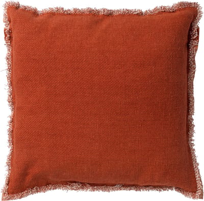 Dutch Decor BURTO - Kussenhoes 45x45 cm - gewassen katoen - Potters Clay - oranje - met rits - zonder binnenkussen