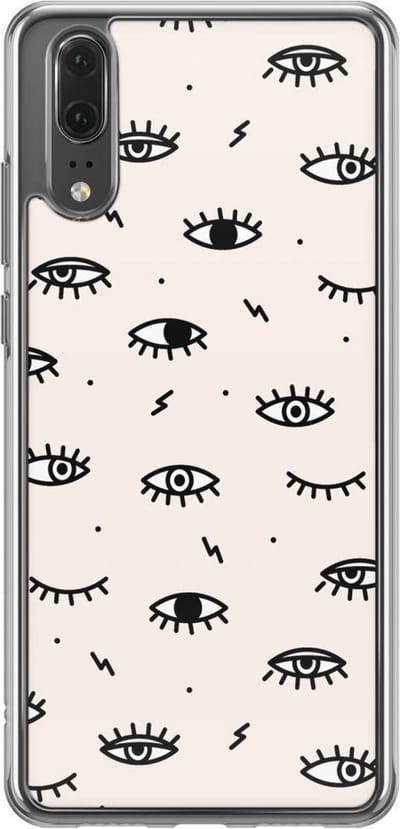 Casimoda® hoesje - Geschikt voor Huawei P20 - Eyes On You - Siliconen/TPU - Soft Case - Zwart - Geen opdruk