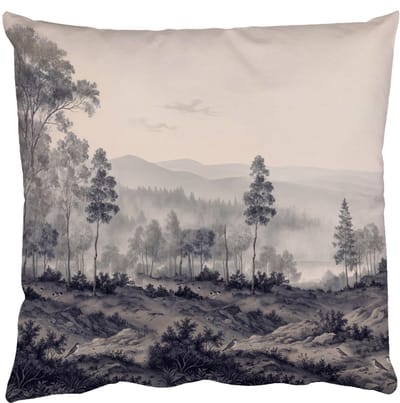 Sierkussens - Kussentjes Woonkamer - 50x50 cm - Mistig - Berglandschap - Illustratie