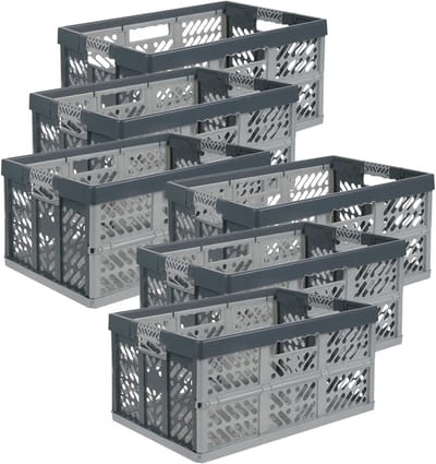 Professionele inklapbare vouwbox 45 liter - Grijs-antraciet