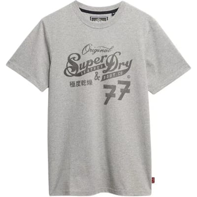 Superdry - Leather & Boot Co Script T-shirt - Heren - T-shirts