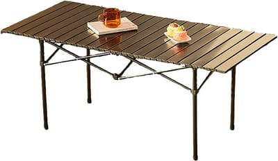 Campingtafel Opvouwbaar - Picknicktafel Outdoor - Buitenactiviteiten Genieten - Koolstofstaal Constructie - 120x55x50cm - Zwart