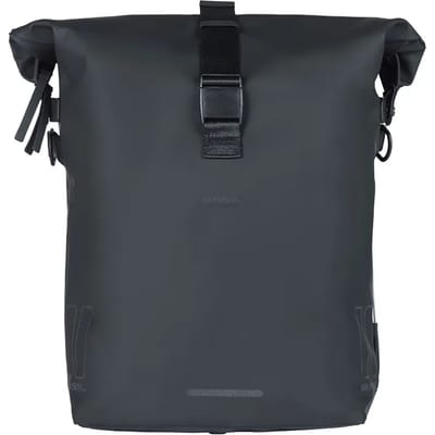 Basil SoHo Fietsschoudertas 17L Zwart Waterdicht Met MIK Studs Laptopvak Nordlicht LED-strip Stijlvol & Functioneel Voor E-bike