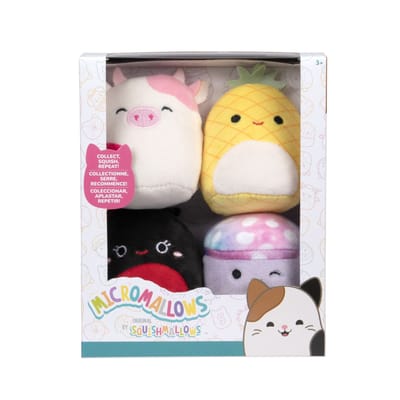 Squishmallows Micromallows 4-Pack Minya, Caedyn, Trudy, Maui Knuffels en pluche Poppetjes en figuren
