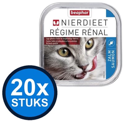 20x Beaphar - nierdieet kat zalm 100gr - Kattenvoer Natvoer - 100 g