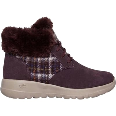 Skechers Go Joy Tartan suède sportschoenen voor dames (Bourgondië)